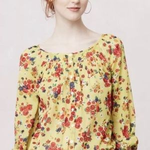 Anthroplogie Lemon Bloom blouse